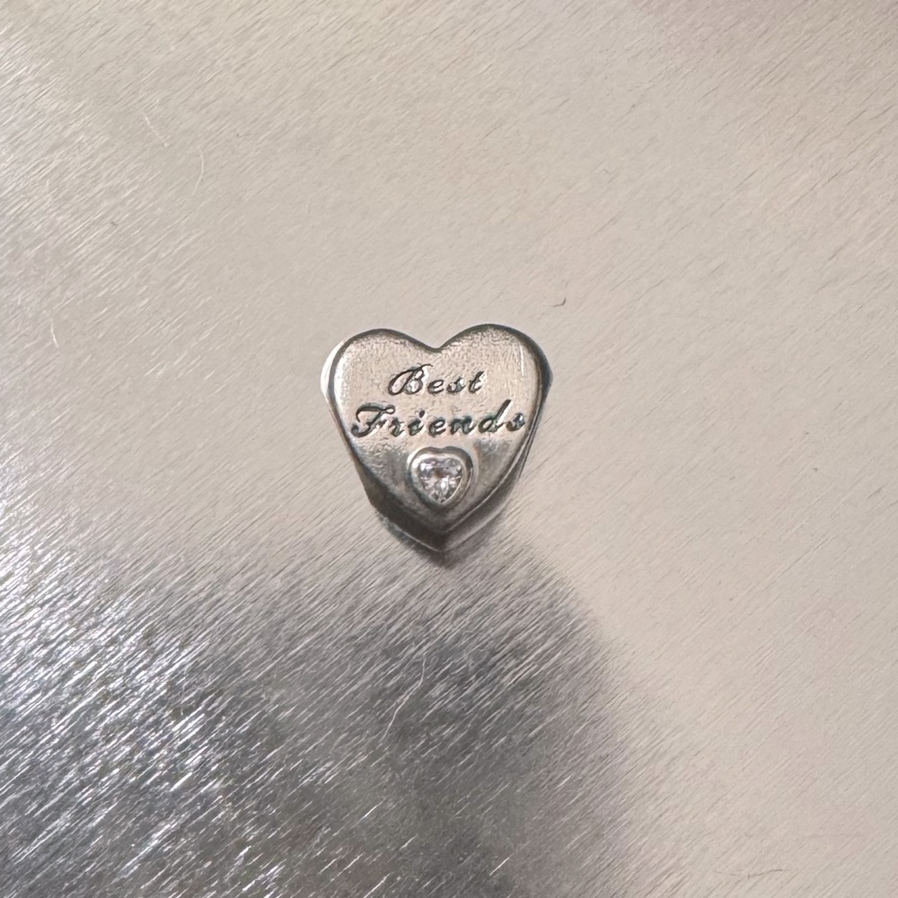 Authentic Pandora Friendship Heart, Clear CZ